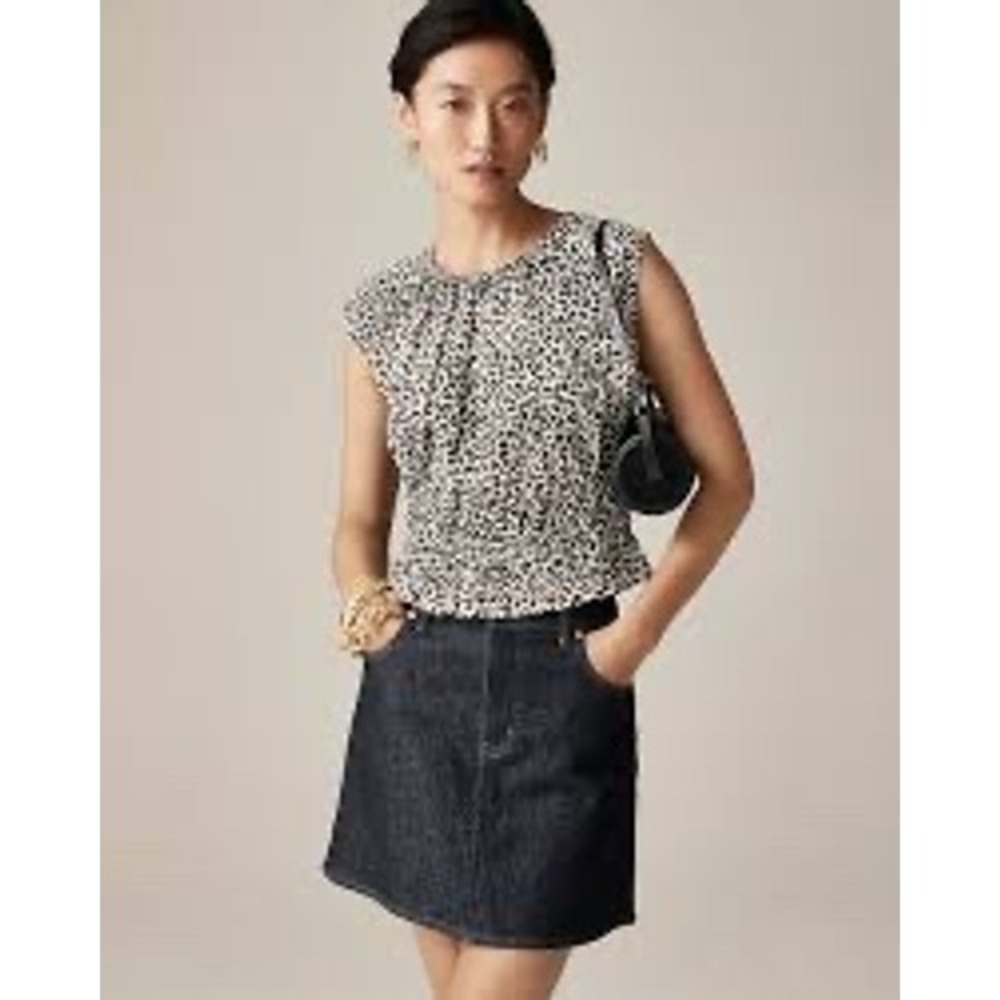 NWT‎ J.Crew | 2025 Hyacinth Top Leopard Cotton Poplin Small Animal Print CI551